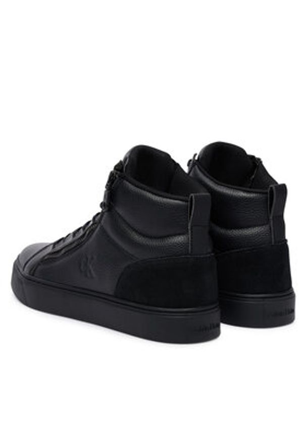 Calvin Klein Sneakersy Classic Cup Mid Laceup Zip Lth YM0YM01428 Czarny. Kolor: czarny. Materiał: skóra