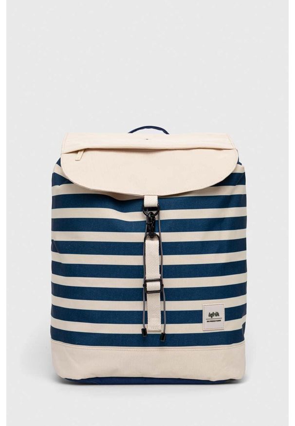 Lefrik plecak damski kolor granatowy duży wzorzysty. Kolor: niebieski. Materiał: poliester