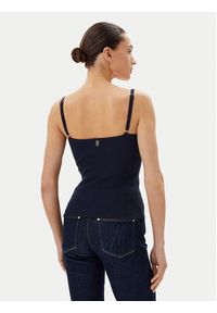 Fracomina Top FR25ST4006K410J9 Granatowy Slim Fit. Kolor: niebieski. Materiał: wiskoza #4