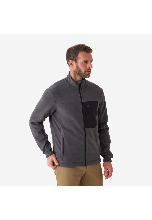 SOLOGNAC - Polar Solognac 500. Typ kołnierza: kołnierzyk stójkowy. Kolor: szary, wielokolorowy, czarny. Materiał: poliester, bawełna, materiał. Sport: outdoor