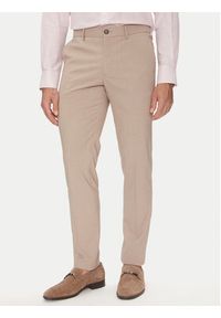 Lindbergh Garnitur 30-61040 Beżowy Slim Fit. Kolor: beżowy. Materiał: syntetyk #8