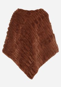 Born2be - Brązowe Ponczo Ozdobione Tłoczeniem Dairis. Okazja: na co dzień. Kolor: brązowy. Materiał: jeans. Wzór: aplikacja. Styl: klasyczny, casual, elegancki #2