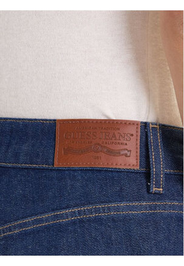 Guess Jeans Spódnica jeansowa W5BD96 D002A Granatowy Regular Fit. Kolor: niebieski. Materiał: bawełna