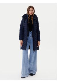DKNY Płaszcz zimowy DLEMPN46 Granatowy Slim Fit. Kolor: niebieski. Materiał: syntetyk. Sezon: zima #4