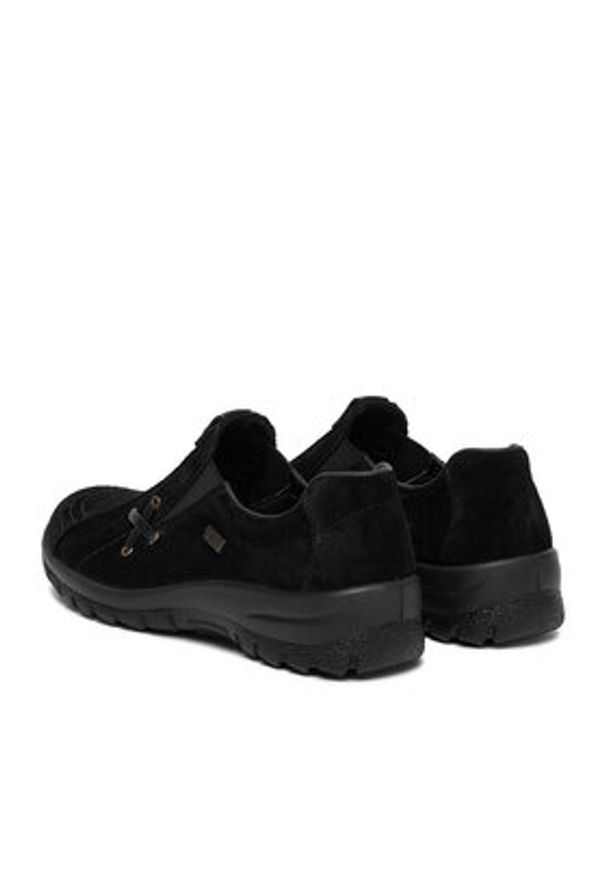 Rieker Półbuty L7171-00 Czarny. Kolor: czarny. Materiał: skóra, zamsz