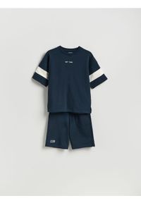 Reserved - Bawełniany komplet - granatowy. Kolor: niebieski. Materiał: bawełna #1