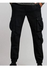 Sinsay - Jeansy cargo - czarny. Kolor: czarny