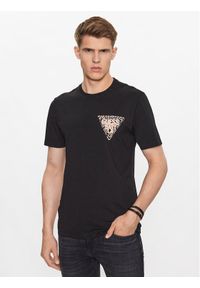 Guess T-Shirt M3YI22 J1314 Czarny Slim Fit. Kolor: czarny. Materiał: bawełna