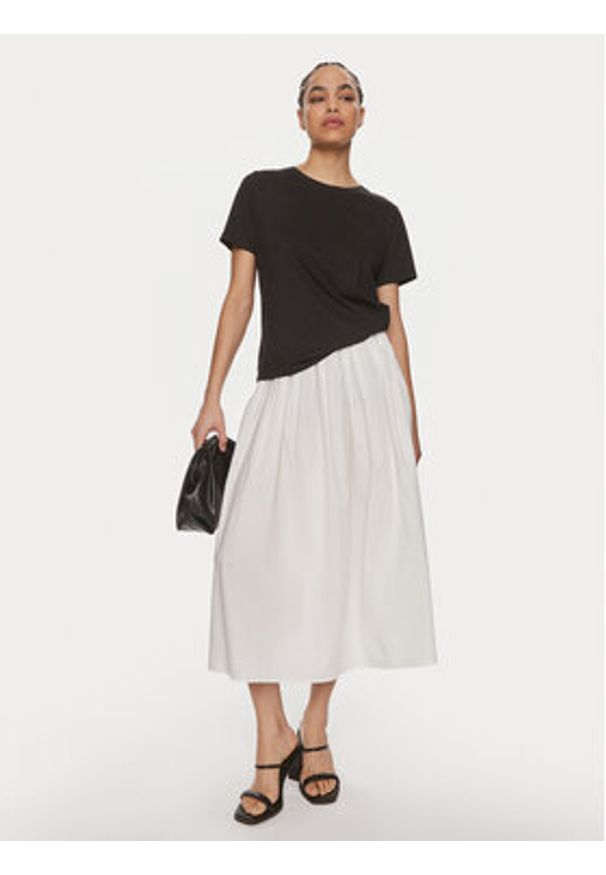 ViCOLO Spódnica midi TB0195 Biały Regular Fit. Kolor: biały. Materiał: bawełna