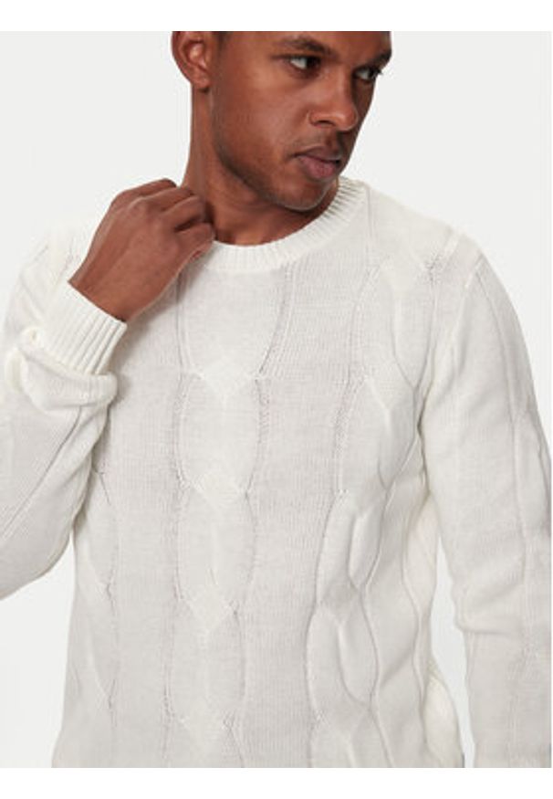 Lindbergh Sweter 30-805015 Biały Relaxed Fit. Kolor: biały. Materiał: bawełna