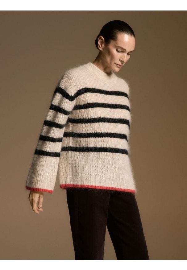 Reserved - Sweter z wełną i moherem - wielobarwny. Materiał: moher, wełna