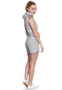 Wrangler - DAMSKI KOMBINEZON WRANGLER SPORTY PLAYSUIT MID GREY MEL W6063IC37. Kolor: szary. Materiał: materiał. Wzór: melanż. Styl: sportowy #8