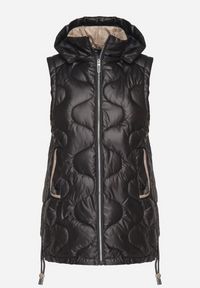 Born2be - Czarna Kamizelka Pikowana z Odpinanym Kapturem Vilzeki. Okazja: na co dzień. Kolor: czarny. Materiał: jeans. Styl: klasyczny, casual, elegancki #3