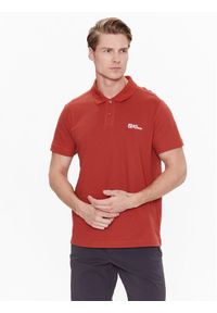 Jack Wolfskin Polo Essential 1809301 Czerwony Regular Fit. Typ kołnierza: polo. Kolor: czerwony. Materiał: bawełna