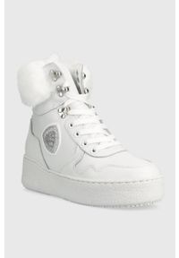 Blauer sneakersy skórzane Madeline kolor biały F3MADELINE09.LEA. Nosek buta: okrągły. Zapięcie: sznurówki. Kolor: biały. Materiał: skóra. Obcas: na koturnie #5