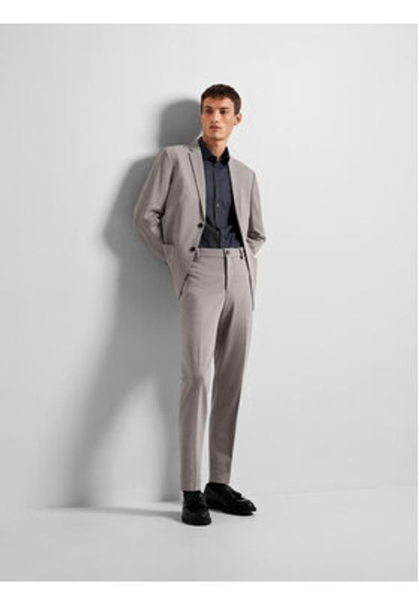 Selected Homme Spodnie garniturowe 16092485 Szary Slim Fit. Kolor: szary. Materiał: syntetyk, wiskoza