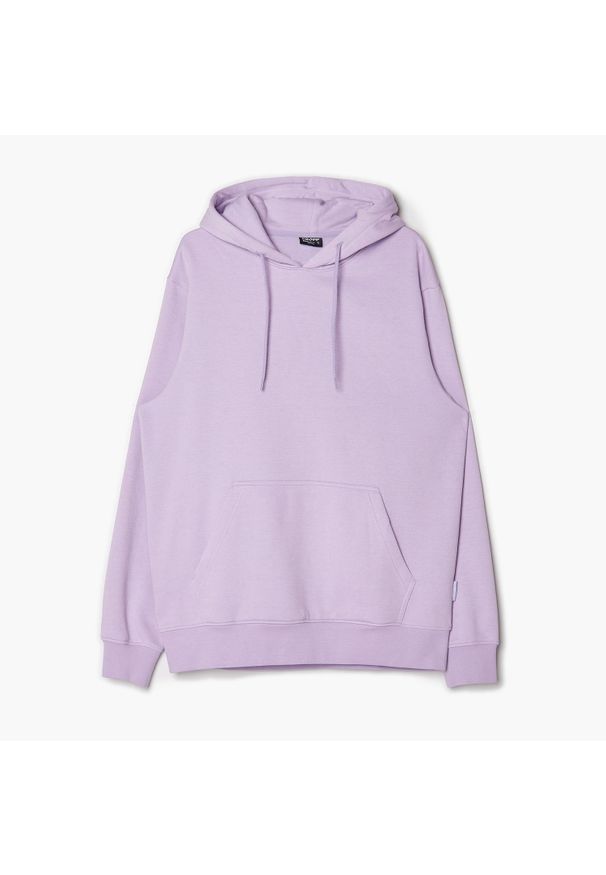 Cropp - Dresowa bluza z kapturem - Fioletowy. Typ kołnierza: kaptur. Kolor: fioletowy. Materiał: dresówka. Styl: klasyczny