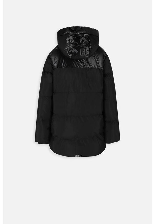 Kurtka turystyczna chłopięca ciepła Lemon Explore ZL3 czarna. Typ kołnierza: kaptur. Kolor: czarny. Materiał: poliester. Sezon: zima. Sport: turystyka piesza