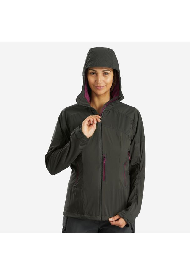 FORCLAZ - Kurtka turystyczna damska MT900 Softshell. Kolor: zielony. Materiał: softshell