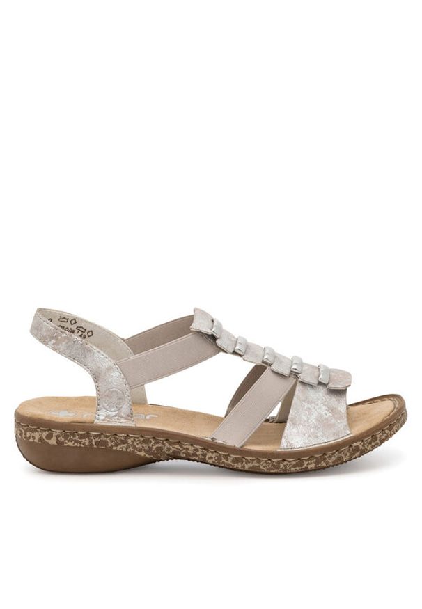 Rieker Sandały 62850-90 Beżowy. Kolor: beżowy. Materiał: syntetyk