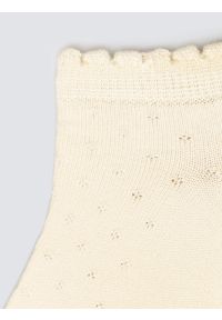 Big-Star - Stopki damskie z ozdobną falbanką z wiskozy białe Casandra 100. Kolor: biały. Materiał: wiskoza. Wzór: ażurowy #2