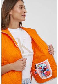 Frieda & Freddies kurtka damska kolor pomarańczowy przejściowa. Okazja: na co dzień. Kolor: pomarańczowy. Materiał: materiał. Styl: casual