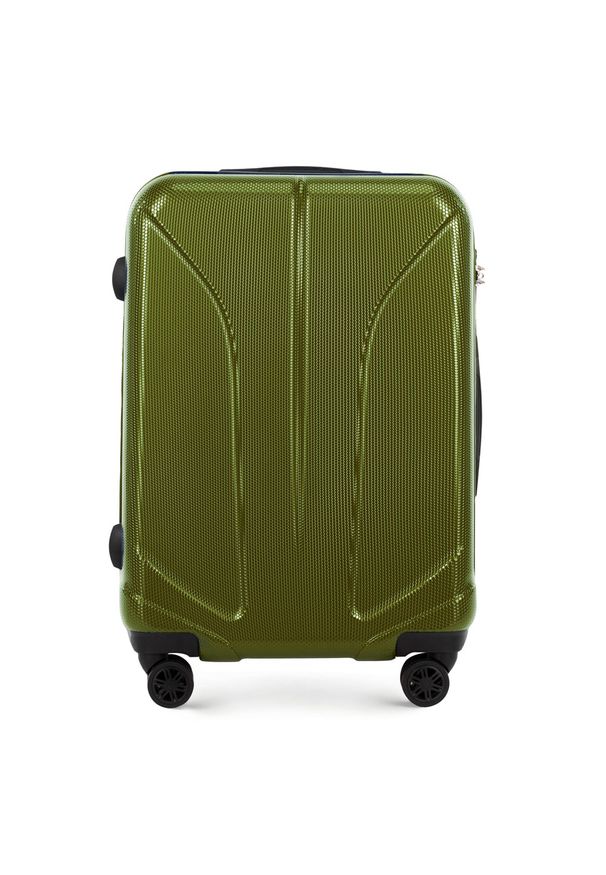 Wittchen - Średnia walizka z polikarbonu żłobiona. Kolor: zielony. Materiał: guma