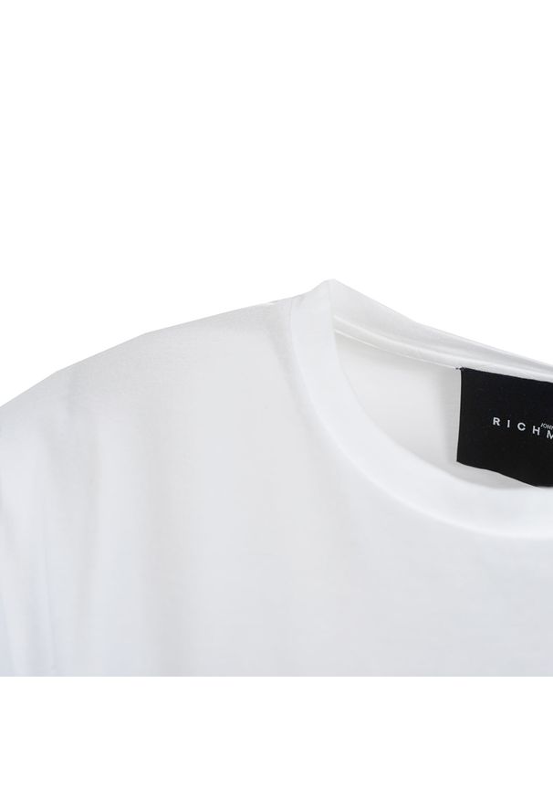 John Richmond T-Shirt "Nye" | RWP20208TS | Nye | Kobieta | Biały. Okazja: na co dzień. Kolor: biały. Materiał: bawełna. Długość rękawa: krótki rękaw. Długość: krótkie. Wzór: aplikacja. Styl: casual