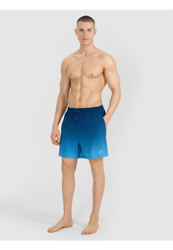 4f - 4F Spodenki plażowe męskie - turkusowe L. Kolor: turkusowy. Materiał: włókno, syntetyk, materiał. Długość: krótkie