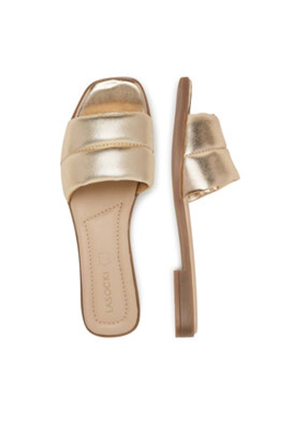 Lasocki Klapki WI16-MENA-16 Złoty. Kolor: złoty. Materiał: skóra