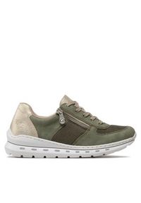 Rieker Sneakersy L2230-52 Khaki. Kolor: brązowy. Materiał: materiał #3