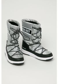 Moon Boot - Śniegowce JR G.Quilted. Nosek buta: okrągły. Zapięcie: sznurówki. Kolor: srebrny #2