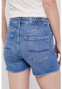 Pepe Jeans Szorty jeansowe Mary Archive damskie gładkie high waist. Stan: podwyższony. Kolor: niebieski. Materiał: tkanina. Wzór: gładki #4
