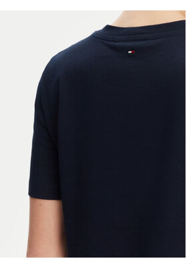 TOMMY HILFIGER - Tommy Hilfiger T-Shirt WW0WW45522 Granatowy Regular Fit. Kolor: niebieski. Materiał: bawełna