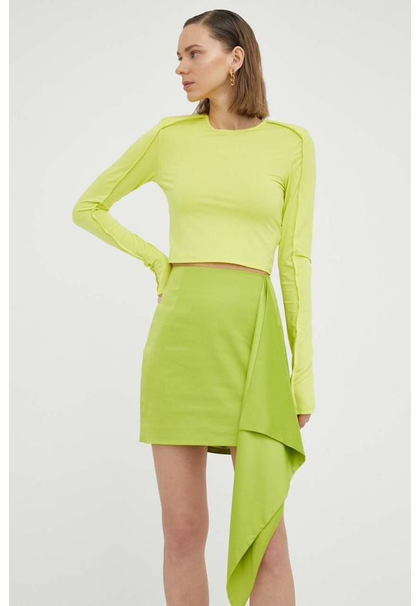GESTUZ - Gestuz spódnica NiliaGZ Hw kolor zielony mini ołówkowa. Kolor: zielony. Materiał: poliester