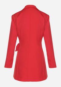Born2be - Czerwona Kopertowa Sukienka z Imitacją Kieszeni Talriti. Kolor: czerwony. Typ sukienki: kopertowe. Styl: elegancki #5