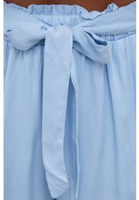 Answear Lab szorty damskie gładkie high waist. Stan: podwyższony. Kolor: niebieski. Materiał: tkanina. Wzór: gładki. Styl: wakacyjny #6