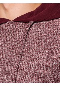 Ombre Clothing - Bluza męska z kapturem B1185 - czerwona - L. Typ kołnierza: kaptur. Kolor: czerwony. Materiał: bawełna, poliester, dzianina. Wzór: ze splotem, jednolity, gładki #6