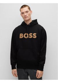 BOSS - Boss Bluza 50486243 Czarny Oversize. Kolor: czarny. Materiał: bawełna