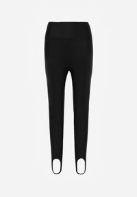 Renee - Czarne Legginsy High Waist z Zapiętkami Oliviera. Okazja: na co dzień. Stan: podwyższony. Kolor: czarny. Materiał: materiał. Długość: krótkie. Styl: casual, sportowy #3