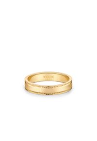 W.KRUK - Obrączka ślubna złota DAVOS damska. Materiał: złote. Kolor: złoty. Wzór: gładki