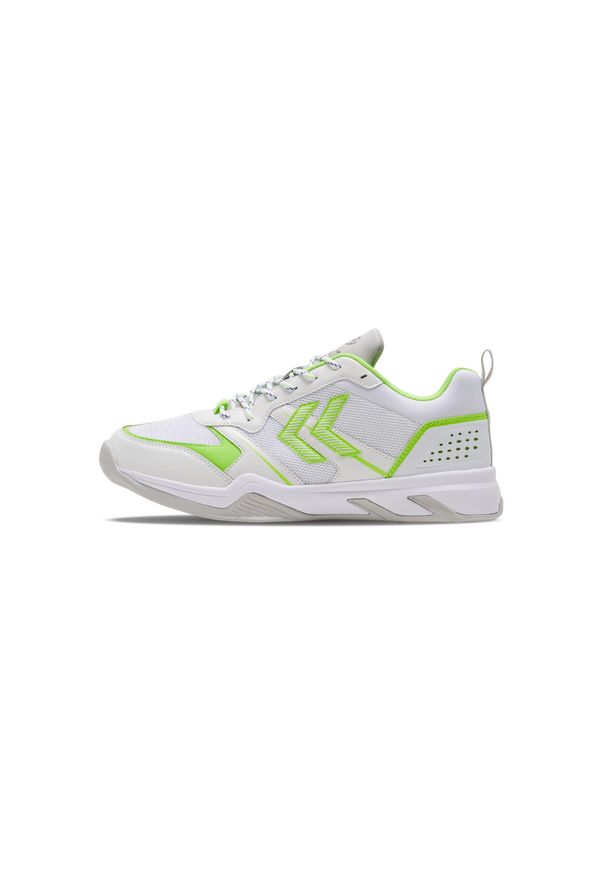 Buty do piłki ręcznej Hummel Teiwaz 2.0. Kolor: biały, wielokolorowy, żółty. Materiał: syntetyk, materiał. Szerokość cholewki: normalna. Sport: piłka ręczna