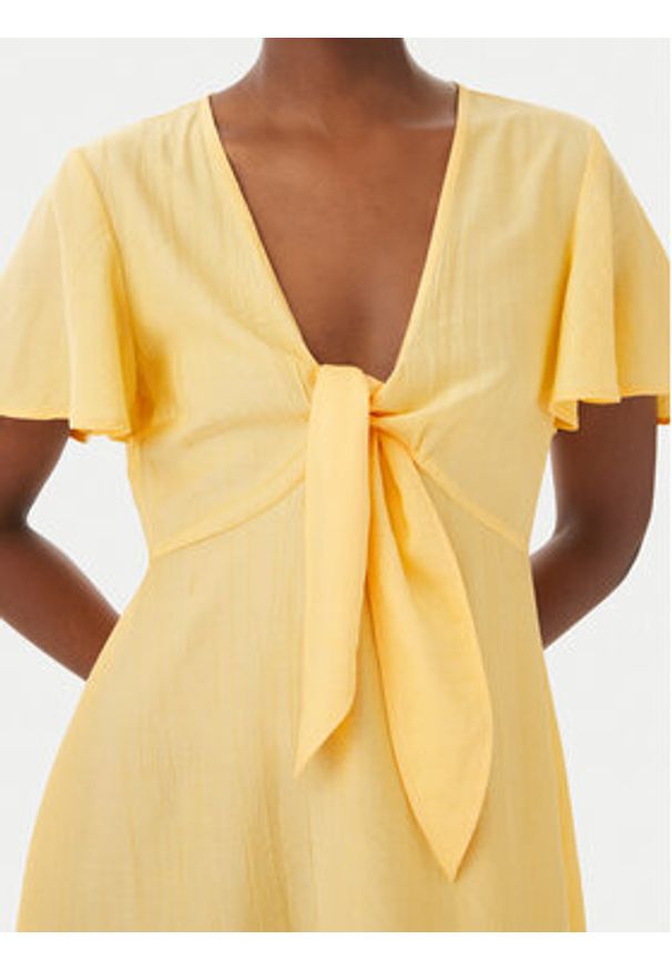 Vero Moda Sukienka codzienna Vira 10340739 Żółty Regular Fit. Okazja: na co dzień. Kolor: żółty. Materiał: wiskoza. Typ sukienki: proste. Styl: casual