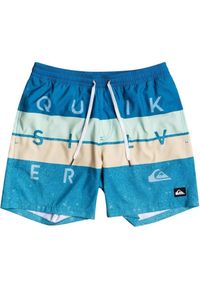 Spodenki kąpielowe dla dzieci Quiksilver Word Block Volley. Kolor: niebieski. Materiał: poliester