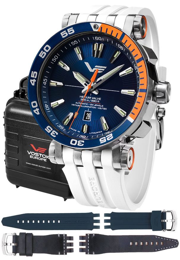 Zegarek męski Vostok Europe NH35A-575A715SW biały. Kolor: biały