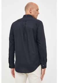 GANT - Gant Koszula bawełniana 3046400 męska kolor czarny regular z kołnierzykiem button-down. Typ kołnierza: button down. Kolor: czarny. Materiał: bawełna #3