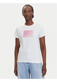 Tommy Jeans T-Shirt Gradient Flag DW0DW20905 Biały Regular Fit. Kolor: biały. Materiał: bawełna. Wzór: gradientowy #1