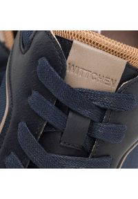 Wittchen - Męskie sneakersy ze skóry ekologicznej ze wstawkami granatowe. Kolor: niebieski. Materiał: skóra ekologiczna. Wzór: aplikacja. Sport: turystyka piesza #6