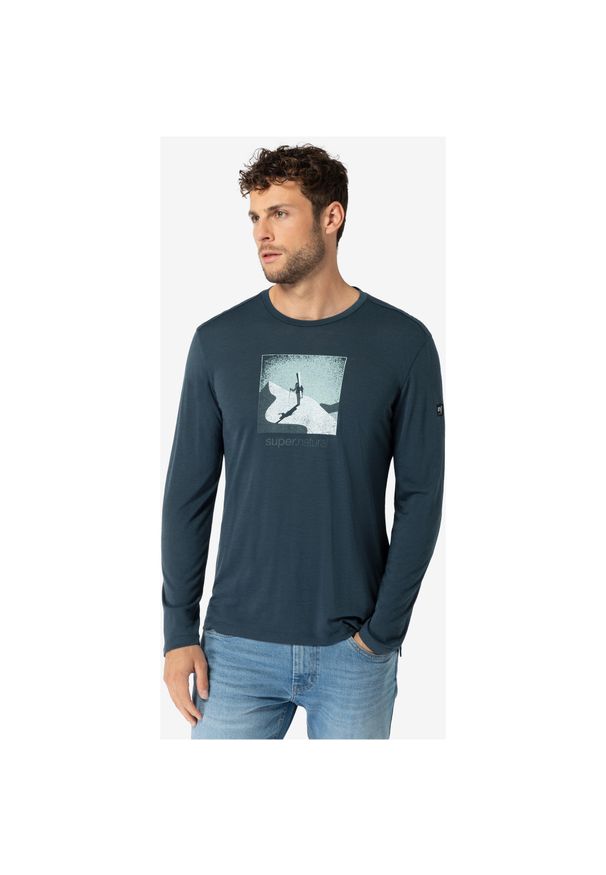 Koszulka z długim rękawem męska SUPER.NATURAL M Almost Done LS. Kolor: niebieski. Długość rękawa: długi rękaw. Długość: długie