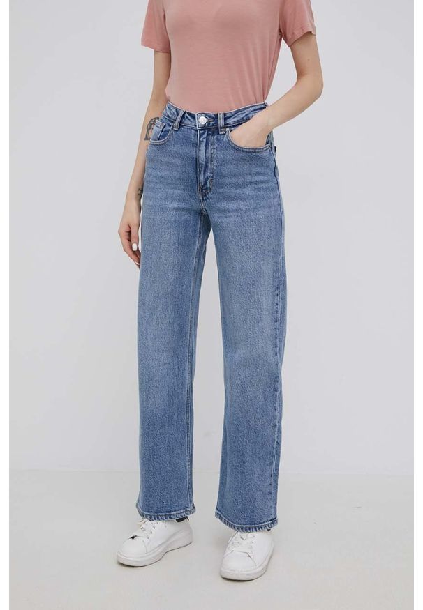 only - Only jeansy Juicy damskie high waist. Stan: podwyższony. Kolor: niebieski